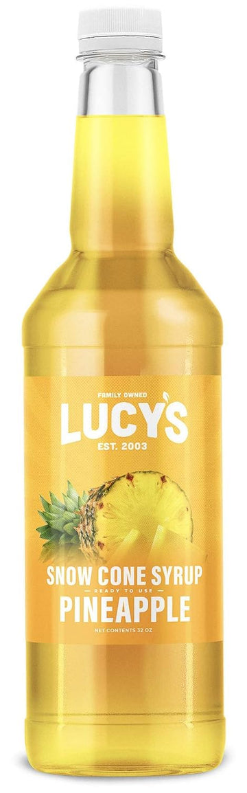 Lucy'S Family Owned - Shaved Ice Snow Cone Syrup - Pineapple - 32 Oz Syrup Bottle