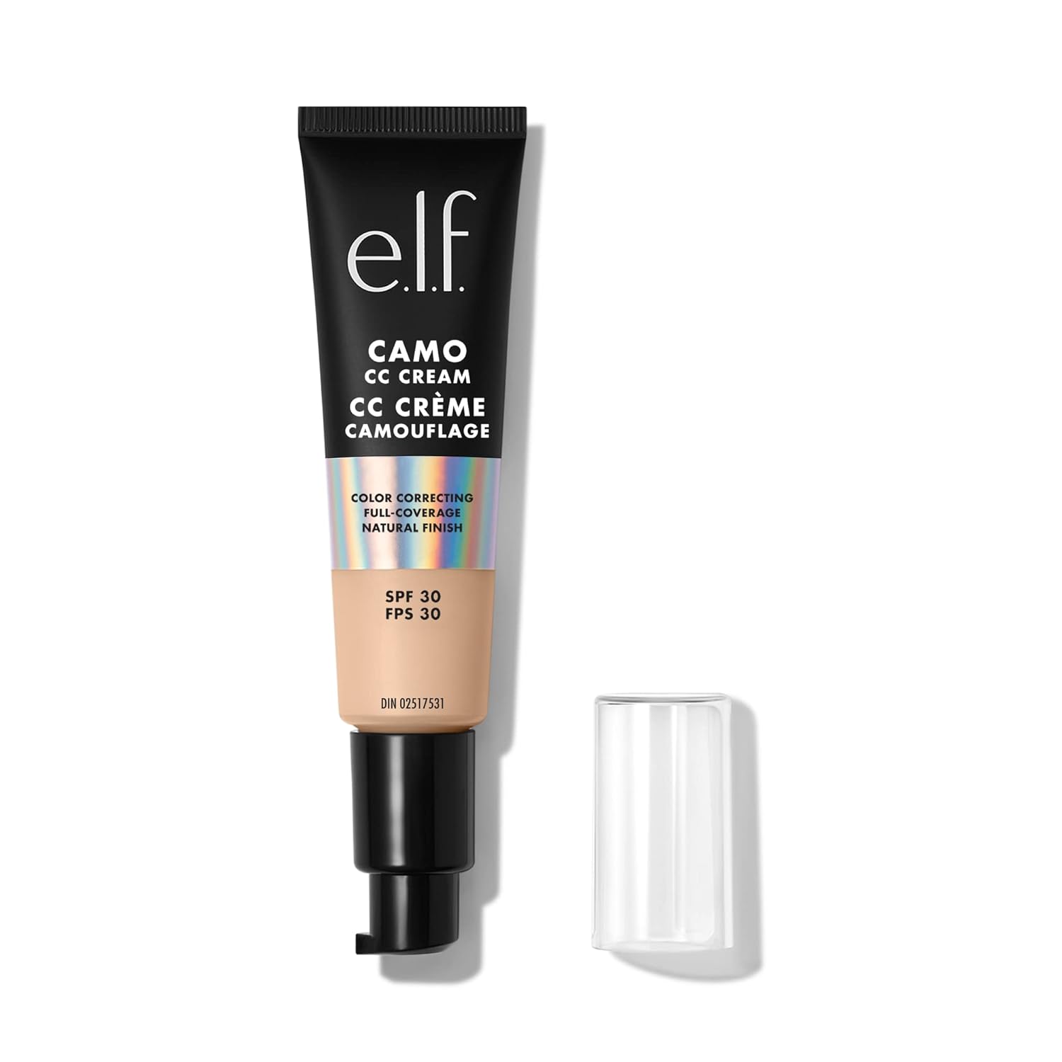 E.L.F. Hydrating Camo Cc Cream, Color-Correcting Full Coverage Foundation With Spf 30, Creates A Natural Finish, Vegan & Cruelty-Free, Fair 120 N, 1.05 Oz