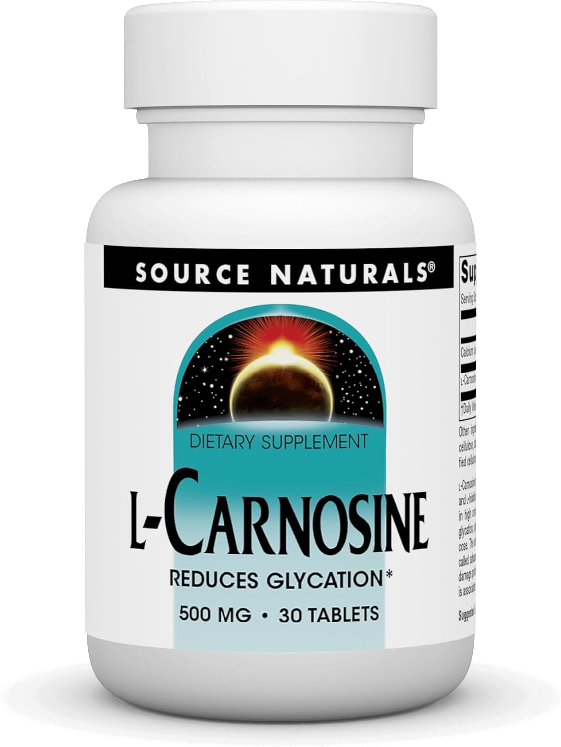 Source Naturals L-Carnosine 500 Mg Tablet, 30 Count