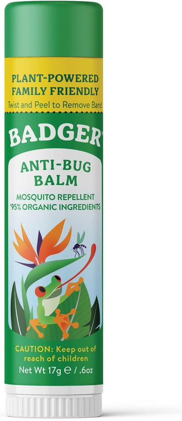 Badger Bug Repellent Stick, Organic Deet Free Mosquito Repellent With Citronella & Lemongrass, Easy To Use Travel Size, Natural Insect Repellent For Kids And Adults, 0.6 Oz