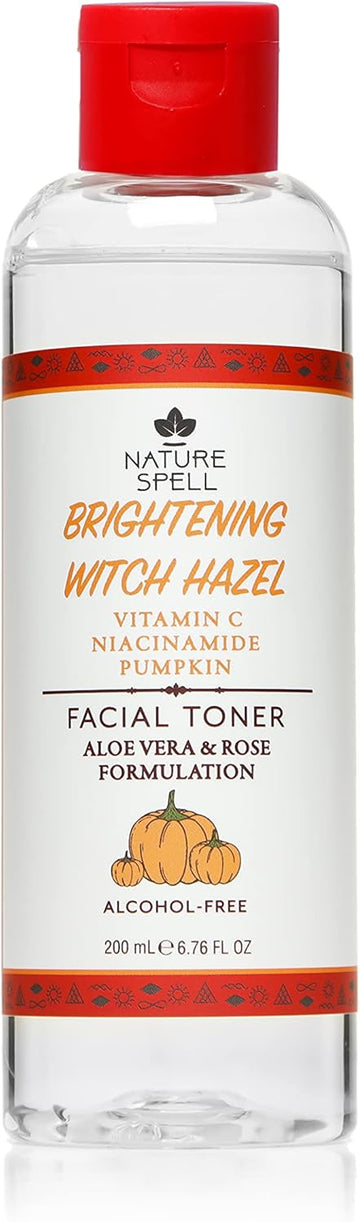 Nature Spell Witch Hazel Facial Toner With Vitamin C, Aloe Vera & Rose Water, Vegan, Alcohol-Free Formula, 6.76 Fl Oz