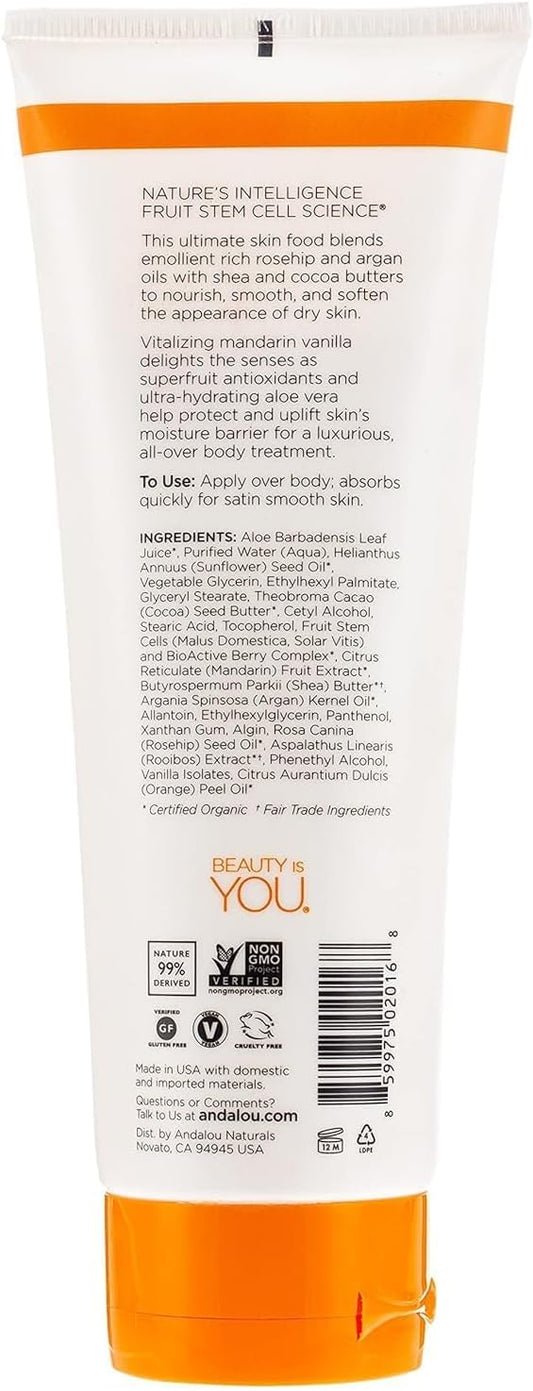 Andalou Naturals Body Lotion Ounce, Mandarin Vanilla Vitalizing, 8 Fl Oz