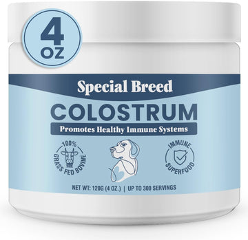 Special Breed Bovine Colostrum For Dogs And Cats, Immune Support Supplement For Allergy And Itch Relief, Grass Fed Colostrum Powder (120 Grams)