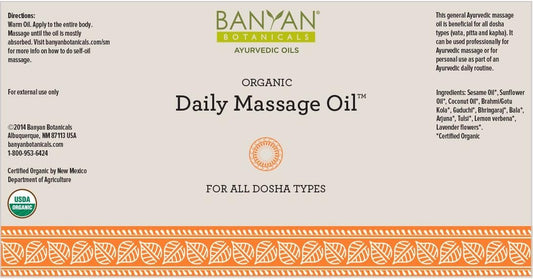 Banyan Botanicals Daily Massage Oil – Organic Ayurvedic Massage Oil –