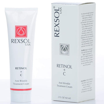 Rexsol Retinol + Vitamin C Anti-Aging Cream | Effective Night Face Care & Dark Spot Remover | Anti-Aging Neck Cream & Wrinkle Cream That Truly Works | Infused With Vitamin E, A - 2 Oz