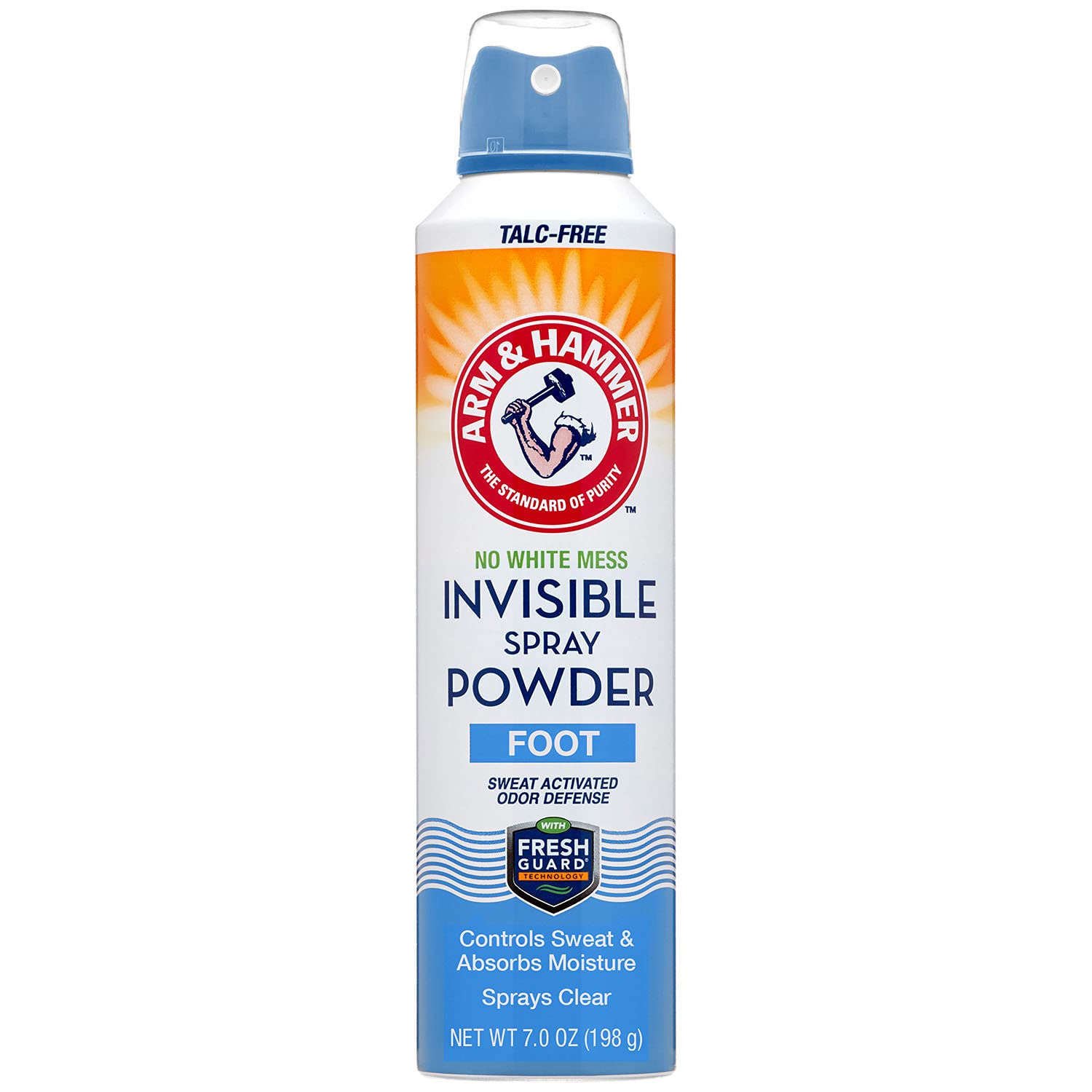 Arm & Hammer Invisible Foot Powder Spray, Clear Talc-Free Foot Odor & Sweat Control, Foot Spray Odor Eliminator Spray, Foot Odor Eliminator For Men & Women, Foot Odor Spray, 7 Oz (1 Pack)