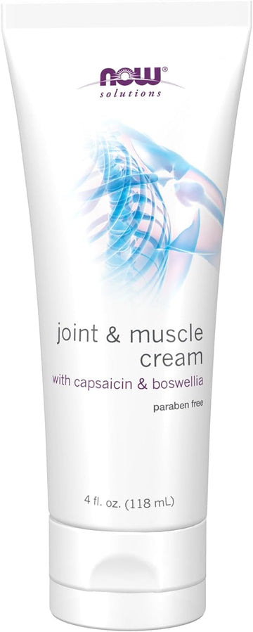 NOW Solutions, Joint & Muscle Cream with Capsaicin and Boswellia, Paraben Free, 4-Ounce