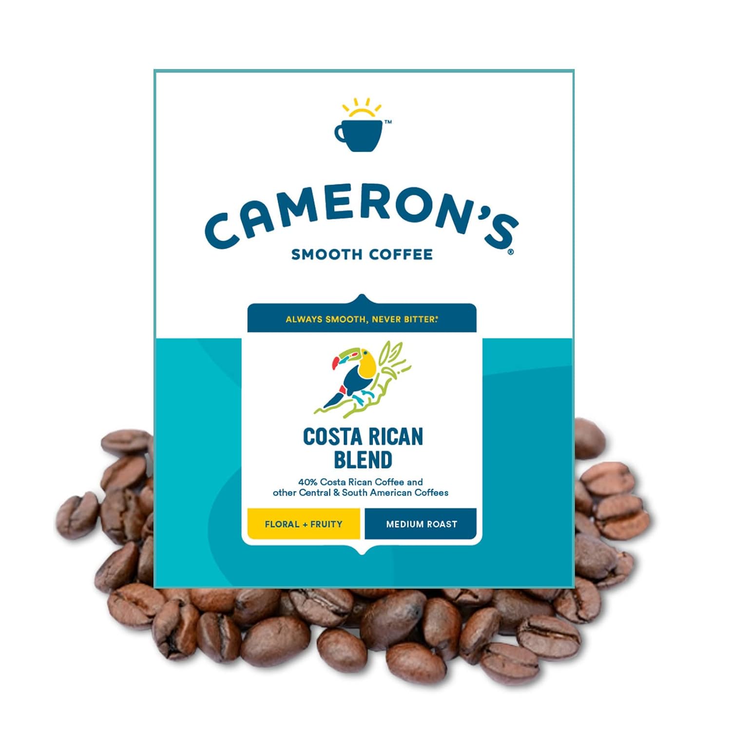 Cameron'S Coffee Costa Rica Blend Whole Bean Coffee, Medium Roast, 100% Arabica, Bulk, 4-Pound Bag, (Pack Of 1)