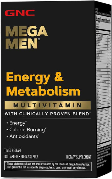 Gnc Mega Men Energy & Metabolism Multivitamin | Antioxidants And Increased Calorie Burning | 180 Count