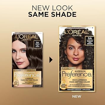 L'Oreal Paris Superior Preference Fade-Defying + Shine Permanent Hair Color, 5A Medium Ash Brown, Pack Of 1, Hair Dye