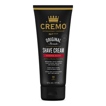 Cremo Barber Grade Reserve Blend Shave Cream for Cuts and Razor Burn, 6 Fl Oz