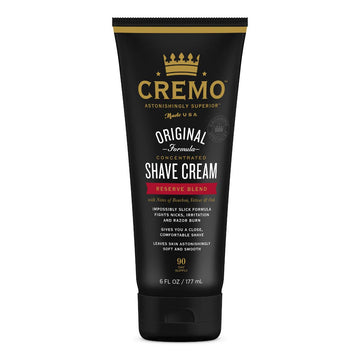 Cremo Barber Grade Reserve Blend Shave Cream For Cuts And Razor Burn, 6 Fl Oz