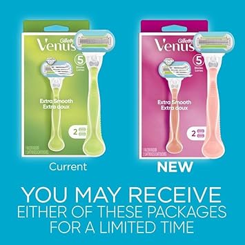 Gillette Venus Extra Smooth Razors For Women, 1 Venus Razor, 2 Razor Blade Refills, Designed For A Close, Smooth Shave