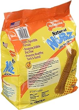 (pack of 2) Nylabone Natural Nubz Edible Dog Chews 22ct. (2.6lb/bag) -Total 5.2lb (Limited Edition) : Pet Supplies