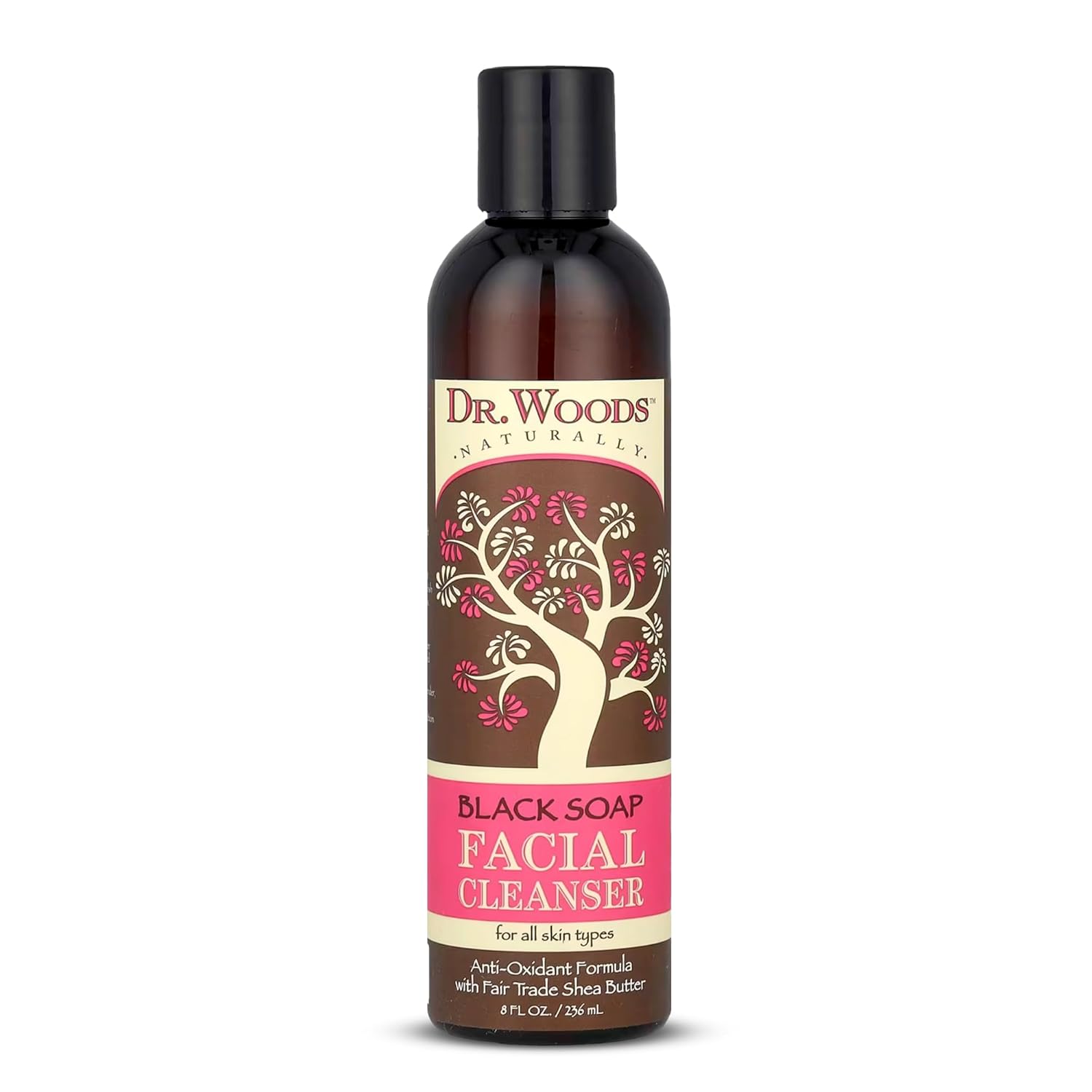 Dr. Woods Vision Black Soap Facial Cleanser With Organic Shea Butter, 8 Oz