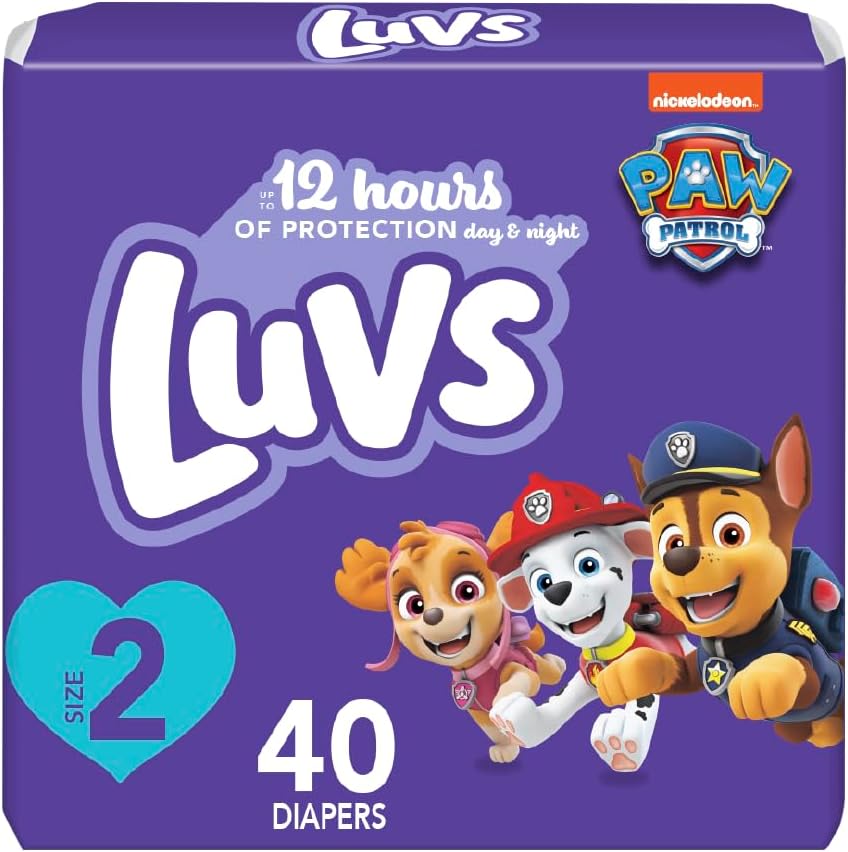 Luvs Diapers - Size 2, 40 Count, Paw Patrol Disposable Baby Diapers