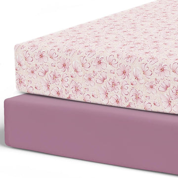 Pobibaby - 2 Pack Premium Fitted Baby Boy Crib Sheets For Standard Crib Mattress - Ultra-Soft Jersey Knit, Safe And Snug, And Stylish Ocean Crib Sheet (Blossom)