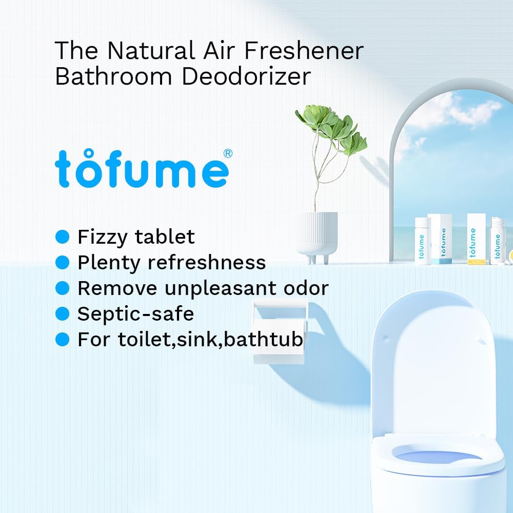 tofume Effervescent Bathroom Air Fresheners - Elegant Ylang-Ylang Lemon Fragrance - Toilet Deodorizer Tablets, Air Fresheners For Bathroom, Drop in Flushable Air Freshener Toilet Fresheners, 3 Pack : Health & Household