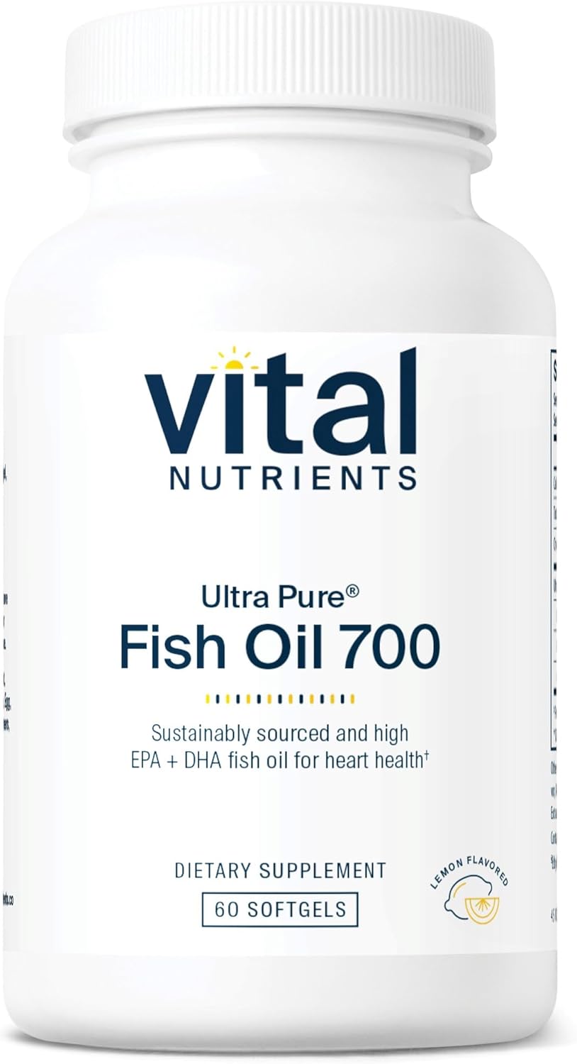 Vital Nutrients Ultra Pure® Fish Oil 700 | Supports Heart, Brain, And Joint Health* | Sustainably Sourced High Epa & Dha Omega-3 Fatty Acid | Lemon Flavor | Gluten, Dairy & Soy Free