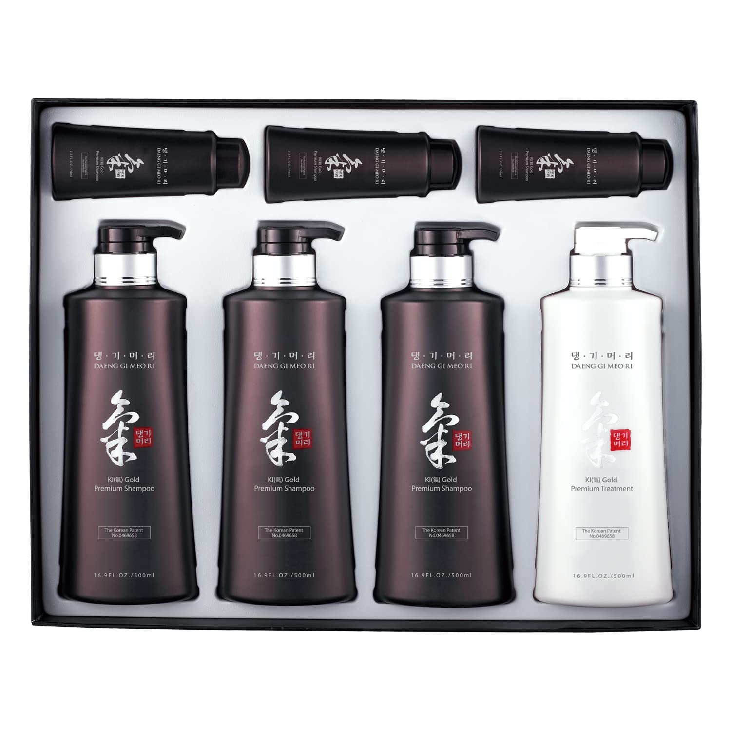 Daeng Gi Meo Ri- Ki Gold Premium Special Hair Care 4Pcs Set [Shampoo X3, Treatment X 1], Effectively Moisture To Dry And Rough Hair, No Artificial Color