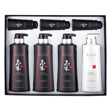 Daeng Gi Meo Ri- Ki Gold Premium Special Hair Care 4Pcs Set [Shampoo X3, Treatment X 1], Effectively Moisture To Dry And Rough Hair, No Artificial Color