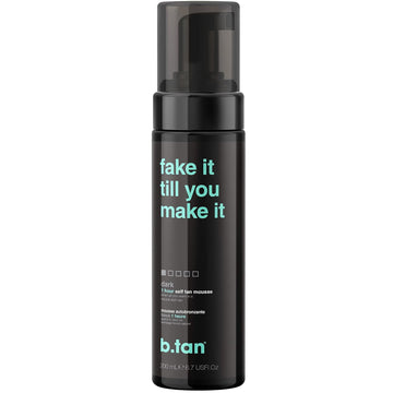 B.Tan Dark Self Tanner Mousse, 1 Hour Sunless Tan, Vegan, Cruelty Free, 6.7 Fl Oz