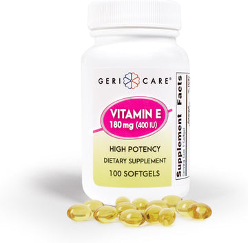 Gericare High-Potency Vitamin E Capsules – 100 Iu For Skin & Immune Support, 45Mg | 100 Count | Organic Vitamin E For Women And Men | Alternative To Nature Bounty & Solgar Vitamin E