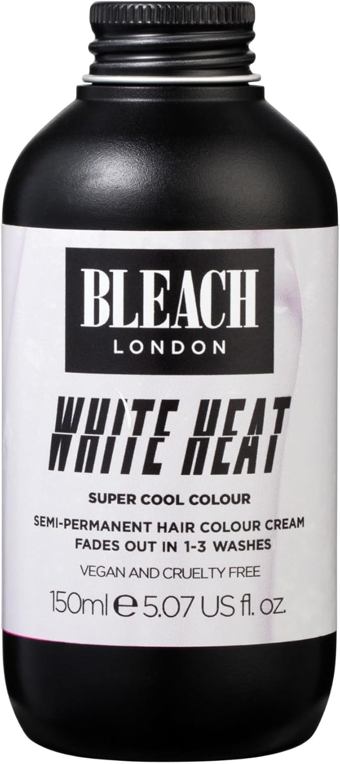 Bleach London White Heat Colour - Semi-Permanent Hair Colour, Cool Neutral Blonde, Vegan, Cruelty Free, Temporary Hair Colour Cream, 150 Ml