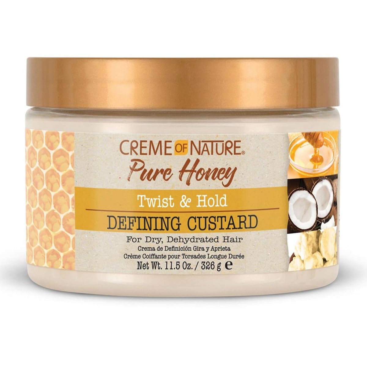 Creme Of Nature Defining Custard, Pure Honey, Coconut Oil And Shea Butter Formula, Twist & Hold, 11.5 Oz