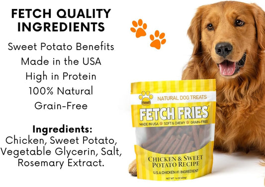 Chicken and Sweet Potato Jerky, All Natural Dog Treats, Soft and Chewy, Made in USA, Grain Free, Healthy Soft Dog Treats (32 oz)