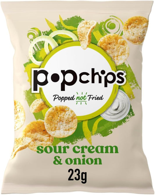 Popchips Sour Cream And Onion Popped Potato Chips, 23G