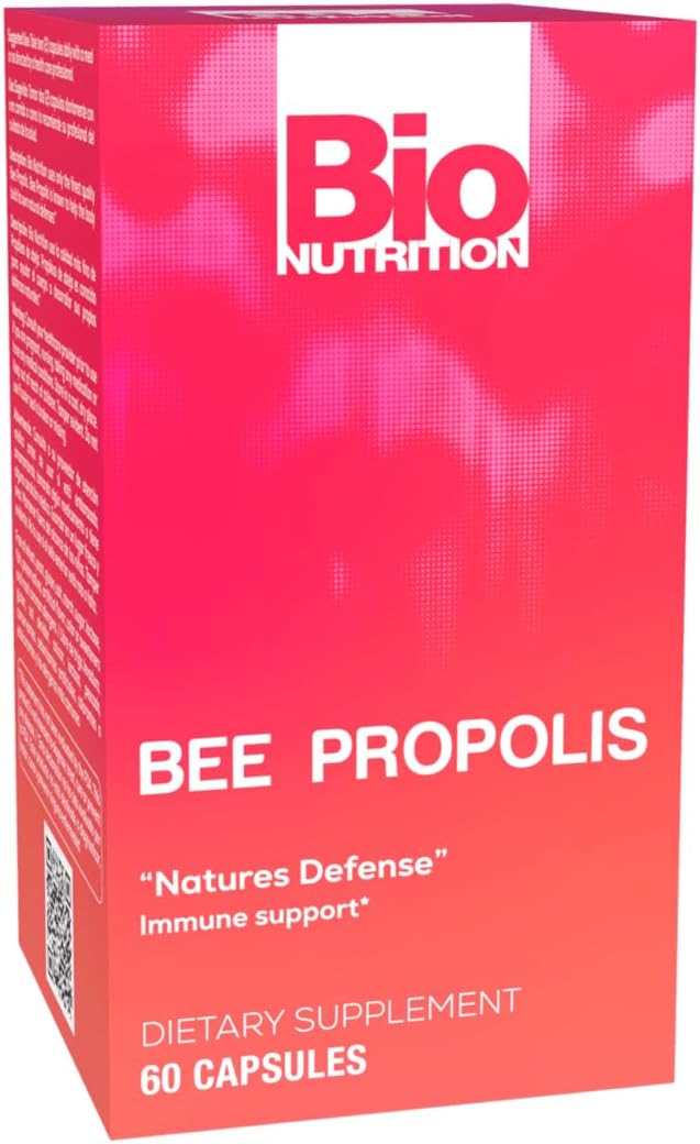 Bio Nutrition Bee Propolis, Natural Defense Immune Support Supplement Capsules 1000 Mg, 60 Ea, 60 Count
