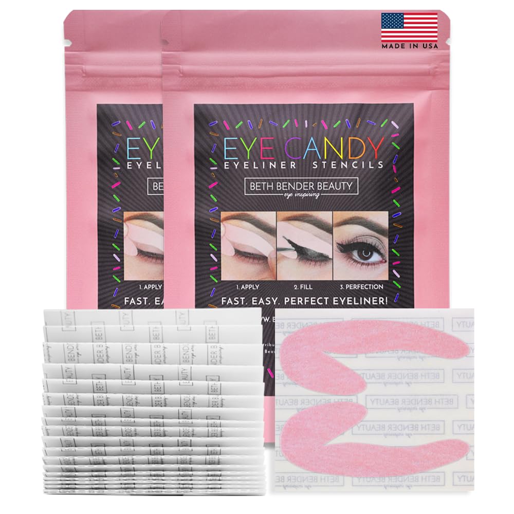 Eyeliner Stencils | Cat Eyeliner Stencil & Winged Eyeliner Tool | Made In Usa & Created By Celebrity Makeup Artist | Reusable And Flexible Eyeliner Tape & Eyeshadow Tape | 96 Stencils…