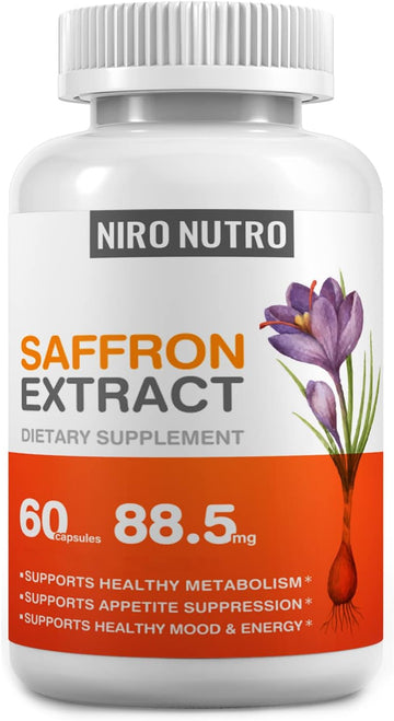 Saffron Supplements, Organic Saffron Extract Capsules For Eyes & Heart Health, Appetite Suppressant For Weight Loss Women, Supports Immune System, Metabolism Booster, Non–Gmo