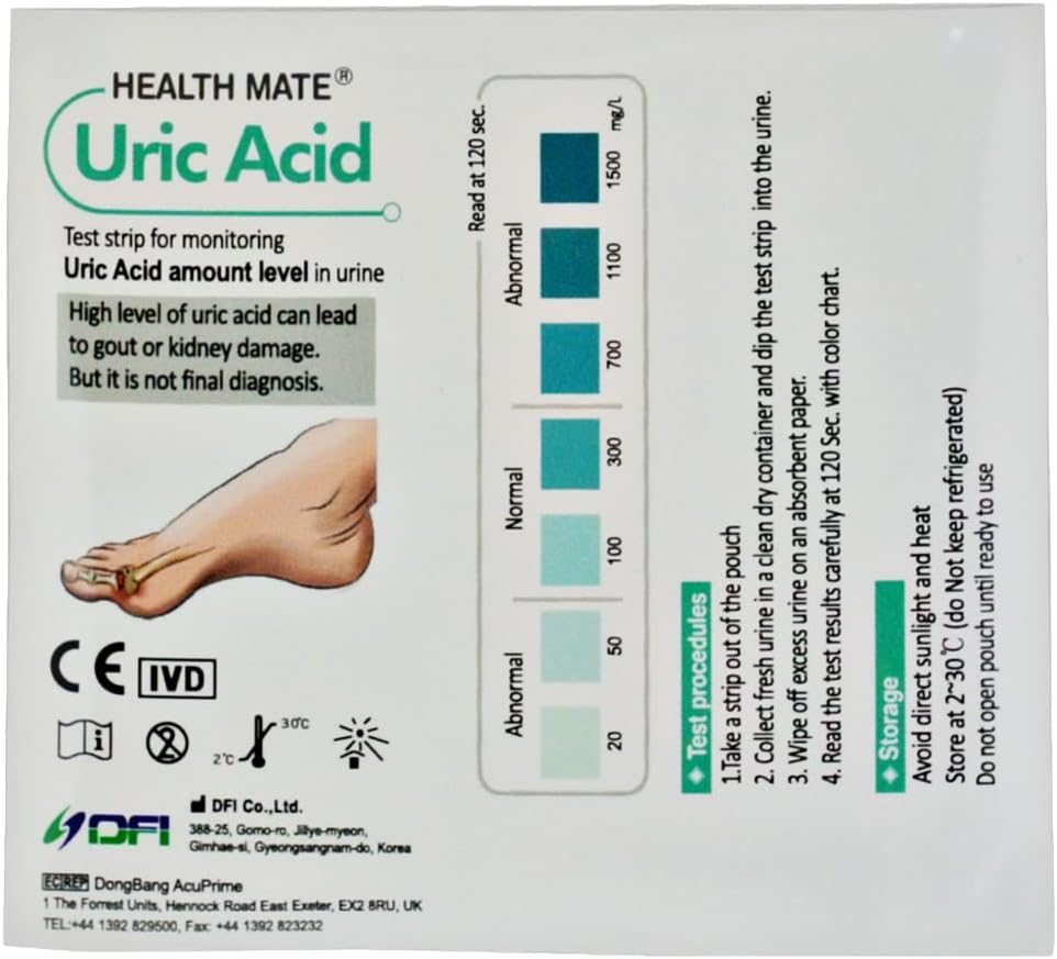 10 X Gp Professional Uric Acid Gout Urine Test Strips