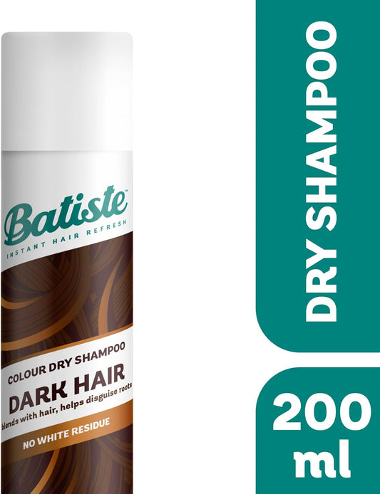 Batiste Dry Shampoo In Divine Dark With A Hint Of Colour 350Ml, Designed For Brunettes, No Rinse Spray To Refresh Hair In Between Washes, No White Residue For Dark Hair