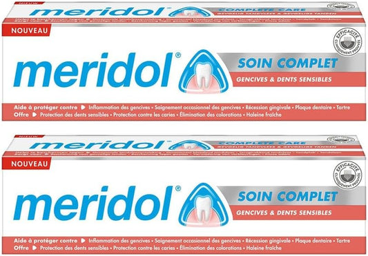 Meridol Toothpaste Complete Care Gums & Sensitive Teeth Lot Of 2 X 75Ml
