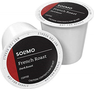 Amazon Brand - Solimo Dark Roast Coffee Pods, French Roast, Compatible With Keurig 2.0 K-Cup Brewers, 100 Count