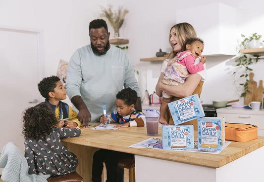 Grow Daily 3+ Shake Mix 7-Ct Single Serves By Healthy Heights - Protein Powder (Vanilla) - Developed By Pediatricians - High In Protein Nutritional Shake - Contains Key Vitamins & Minerals