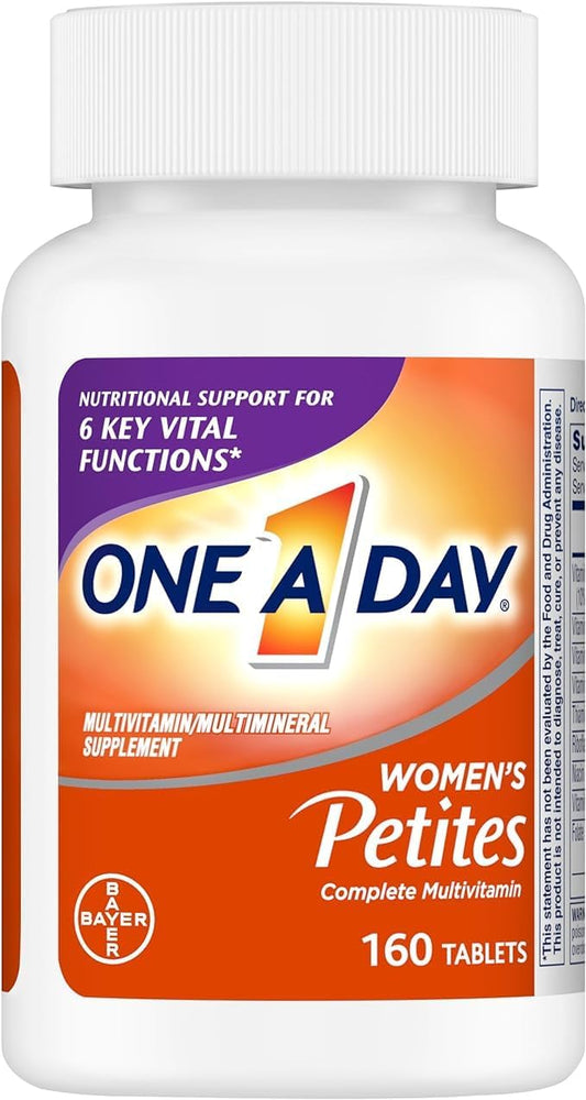One A Day Women’S Petites Multivitamin,Supplement With Vitamin A, C, D, E And Zinc For Immune Health Support, B Vitamins, Biotin, Folate (As Folic Acid) & More,Tablet, 160 Count (Pack Of 2)