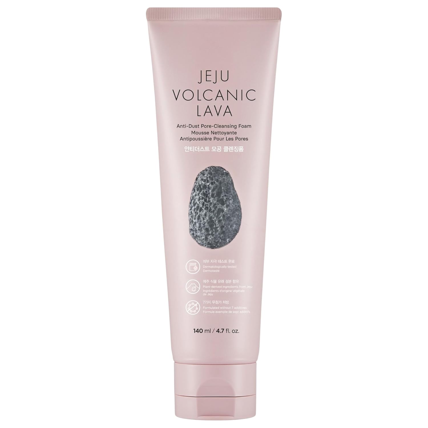 The Face Shop Jeju Volcanic Lava Anti-Dust Pore Cleansing Foam Face Cleanser - Sebum Pore Cleanser, Blackhead Removal - Pore Control Face Wash - Facial Cleanser - Pore Cleanser - Korean Skin Care