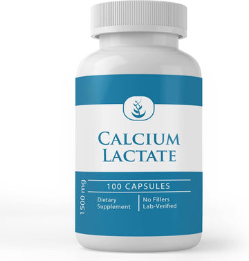 Pure Original Ingredients Calcium Lactate, (100 Capsules) Always Pure, No Additives Or Fillers, Lab Verified