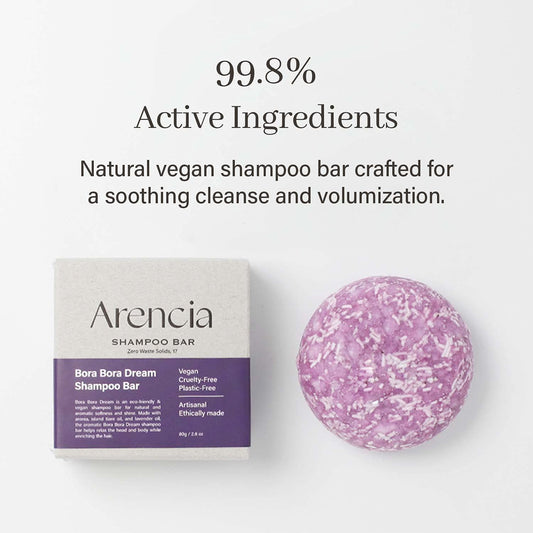 Bora Bora Dream Shampoo Bar - Volumizing, Color Protecting For Curly And All Hair Types - Vegan, Ph Balanced, Sulfate-Free, Eco-Friendly