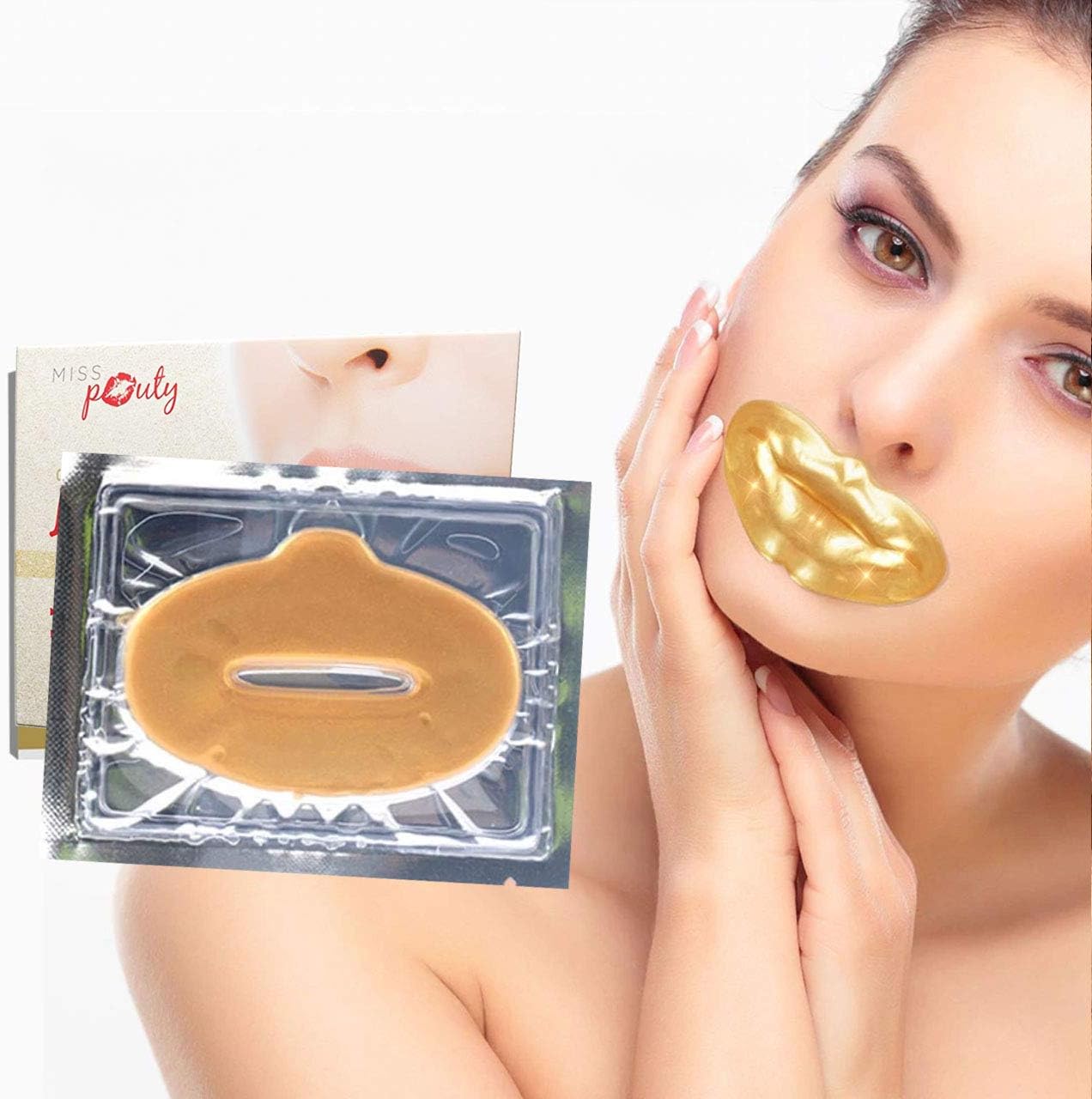 Gold Lip Mask x5 – Collagen, Hyaluronic Acid, Plumping, Hydrating, Anti-Ageing, Moisturising, Soothing, Fuller Lips, Dry Lip Repair, Anti-Wrinkle, Crystal Gel Lip Treatment : Amazon.co.uk: Beauty