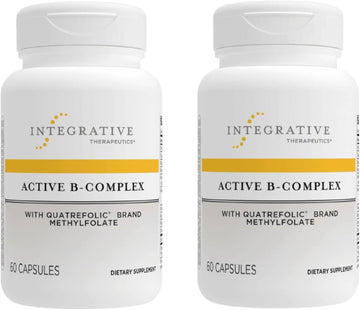 Integrative Therapeutics Active B-Complex - Energy Metabolism Support* - B-Complex Vitamin Supplement With 8 B-Vitamins, Vitamin B12, Folate, Choline - 60 Capsules - 2 Pack