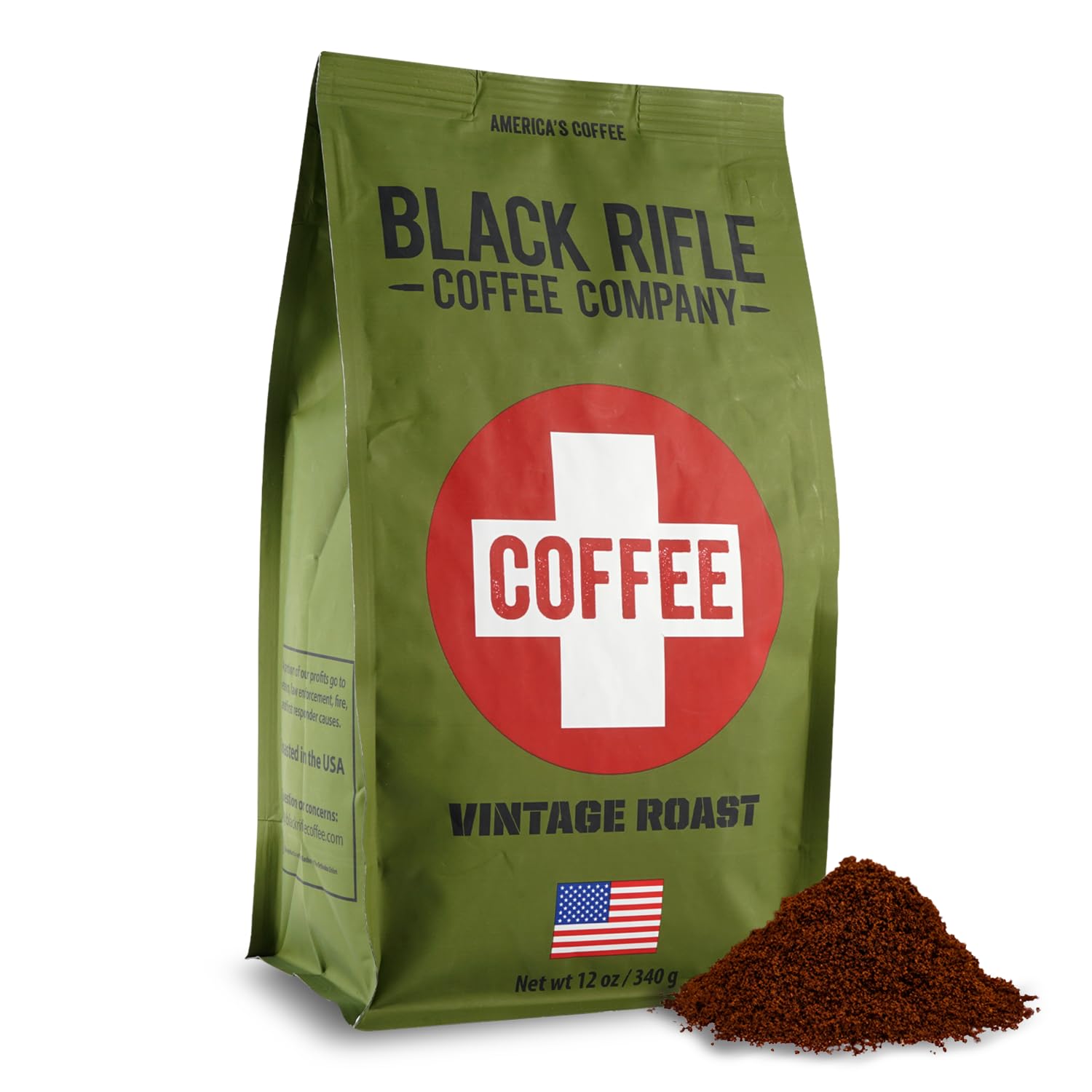 Black Rifle Coffee Company Vintage Roast, Medium Roast Ground Coffee, 12 Oz Bag