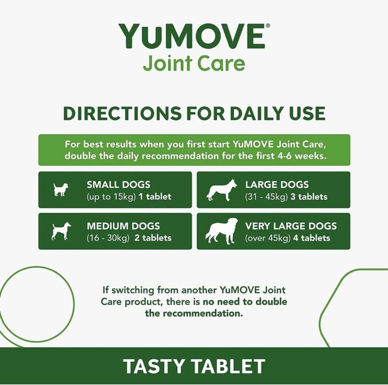 Yumove Adult Dog | Joint Supplement for Adult Dogs, with Glucosamine, Chondroitin, Green Lipped Mussel | Aged 6 to 8 | 80 Tablets, Transparent :Pet Supplies
