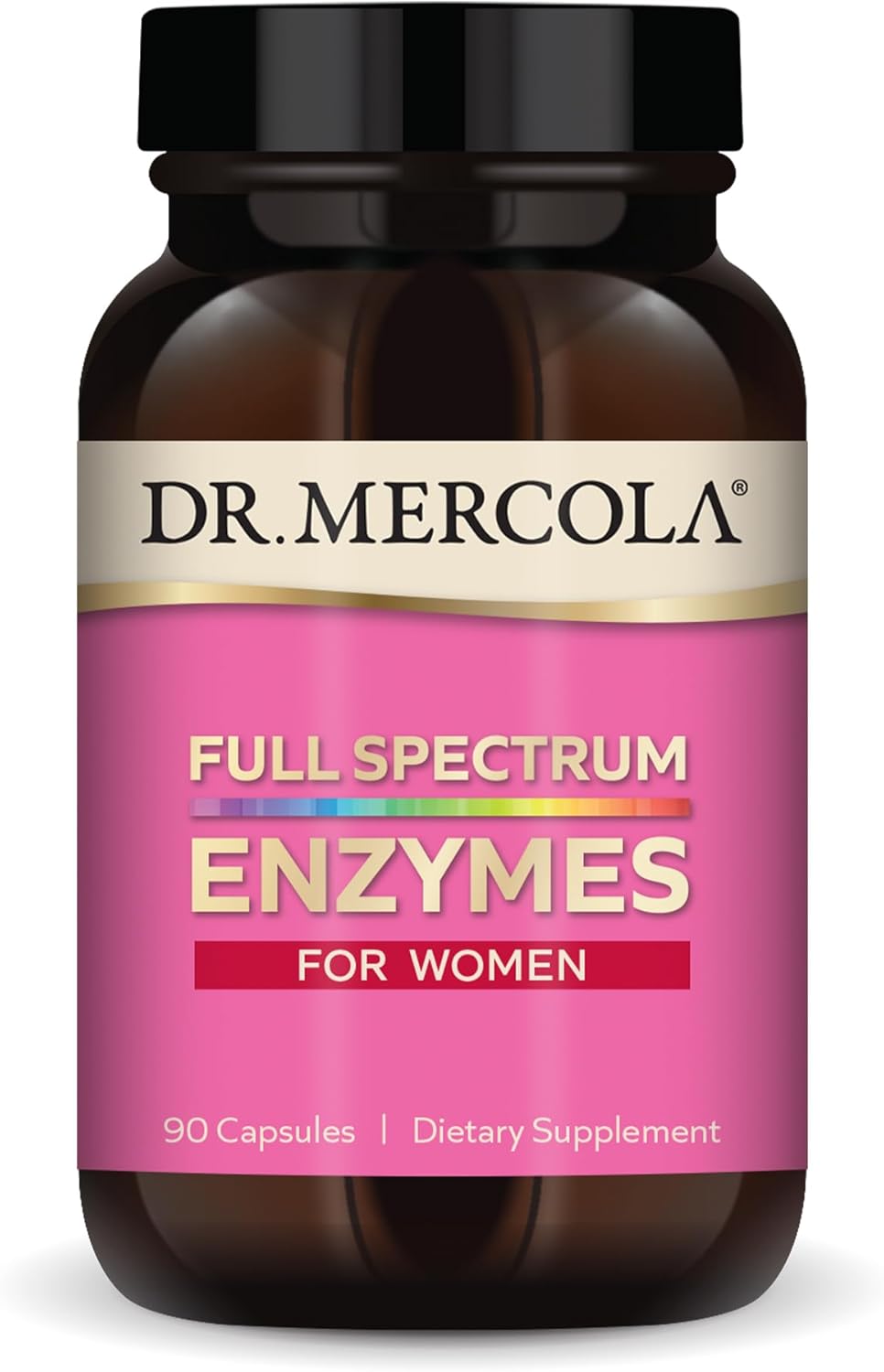 Dr. Mercola Full Spectrum Enzymes For Women, 30 Servings (90 Capsules), Dietary Supplement, Supports Immune And Digestive Health, Non-Gmo