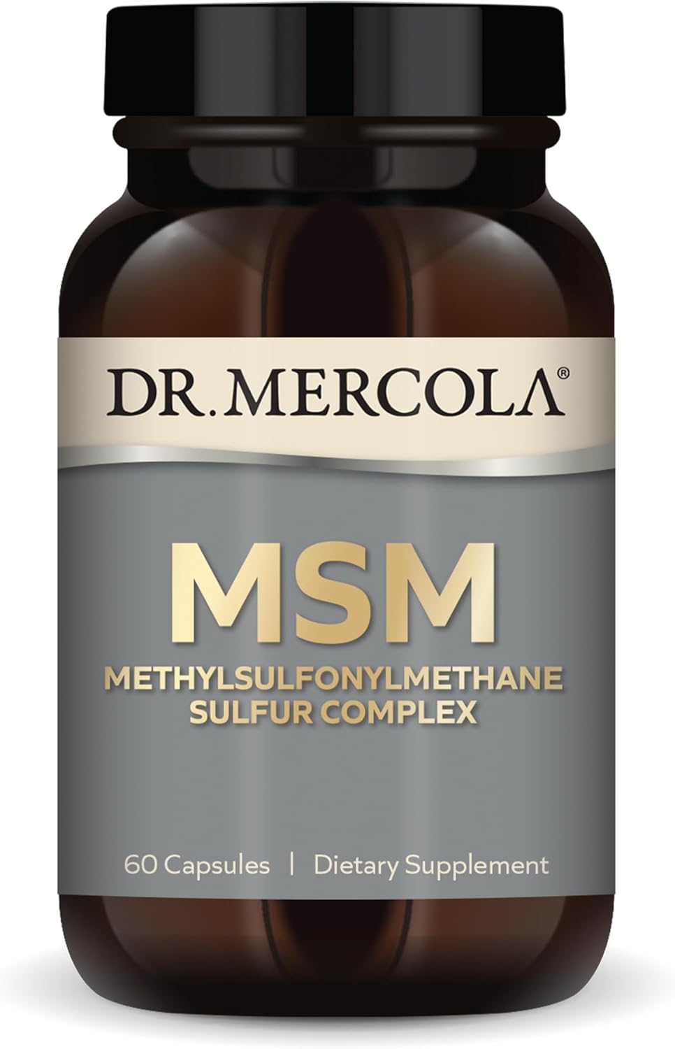 Dr. Mercola, Msm Methylsulfonylmethane Sulfur Complex Dietary Supplement, 30 Servings (60 Capsules), Non Gmo, Soy Free, Gluten Free