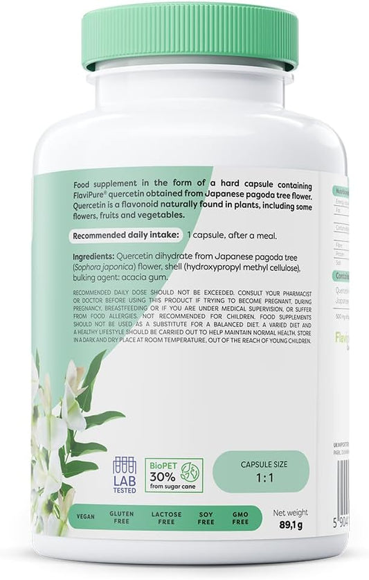 Osavi Natural Quercetin 500 Mg – 120 Vegan Capsules | Flavipure® Quercetin From Japanese Pagoda Tree | Supports Immunity & Reduces Oxidative Stress | Derived From 6000 Mg Sophora Japonica